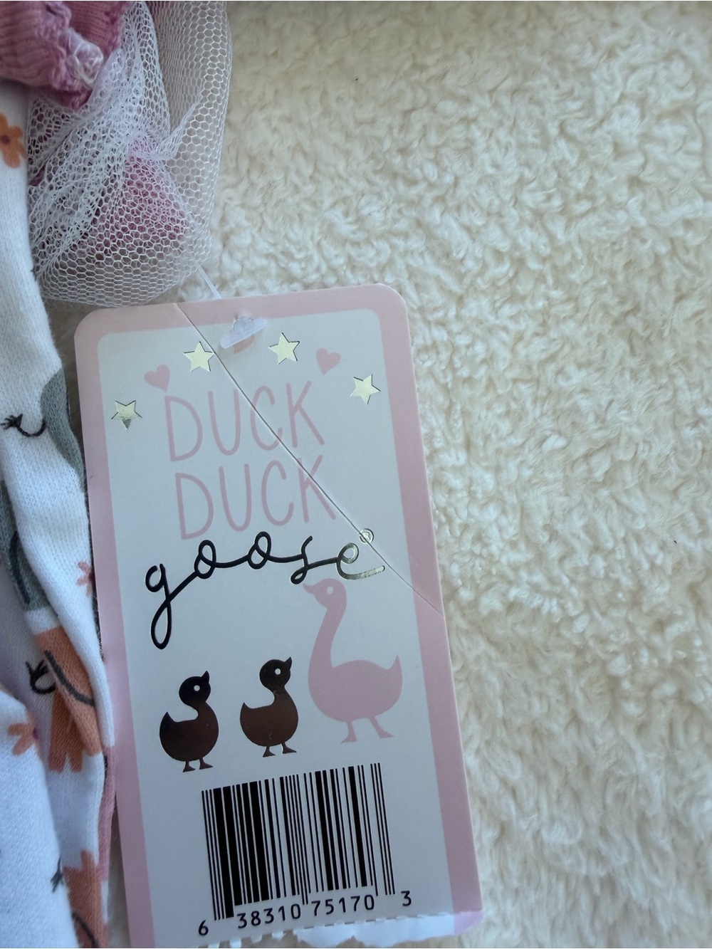 7-PIECE Duck Duck Goose Baby Girl Elephant Print Layette 0-3M NWT - Picture 5 of 7